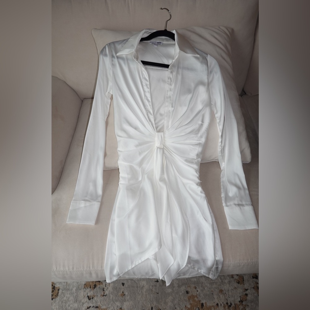 Fashion Nova White Satin Dress